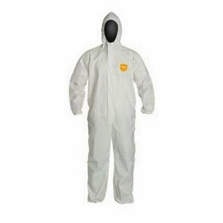DUPONT Disposable Coverall With Hood, , Elastic Wrist and Ankle, L, White, 25PK NG127SWHLG0025NP